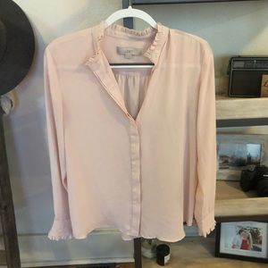 Pink ruffle blouse